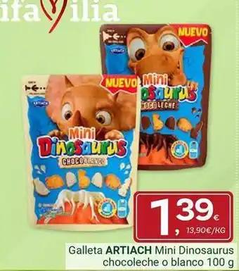 Artiach - galleta mini dinosaurus chocoleche o blanco