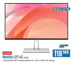Beep Lenovo - monitor l27-4c oferta
