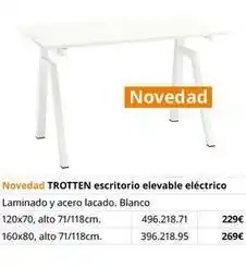 IKEA Blanco - trotten escritorio elevable eléctrico oferta