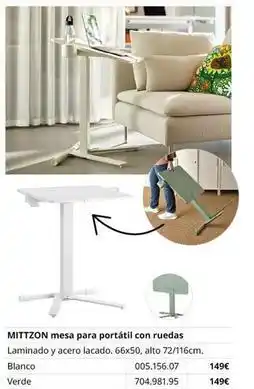 IKEA Blanco - mitzon mesa para portátil con ruedas oferta