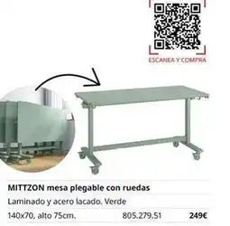 IKEA Mitzon mesa plegable con ruedas oferta