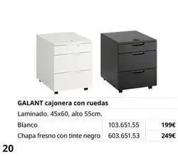 IKEA Blanco - galant cajonera con ruedas oferta