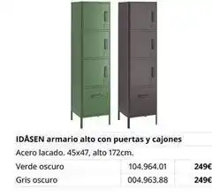 IKEA Idásen armario alto con puertas y cajones oferta
