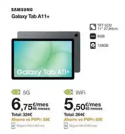 Orange Samsung - galaxy tab a11+ oferta