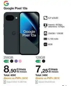 Orange Google - pixel 10a oferta