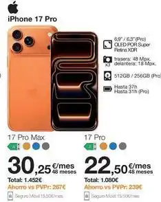 Orange Total - iphone 17 pro oferta