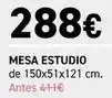 Merkamueble Mesa estudio de 150x51x12l cm oferta