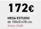 Merkamueble Mesa estudio de 150x51x78 cm oferta