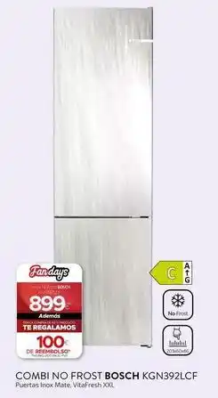 Tien 21 Bosch - combi no frost kgn392lcf oferta