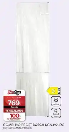 Tien 21 Bosch - combi no frost kgn392ldc oferta