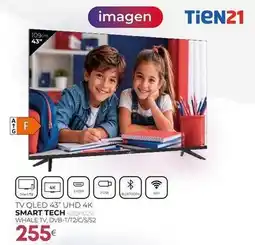 Tien 21 Tech - tv qled 43 uhd smart oferta