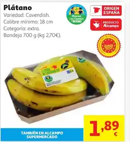 Alcampo Plátano oferta