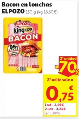Alcampo ELPOZO Bacon en lonchas oferta
