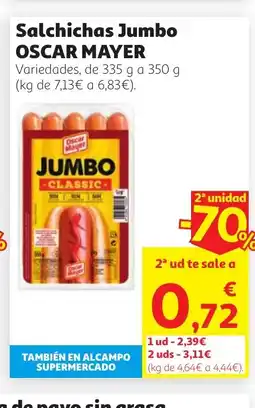 Alcampo OSCAR MAYER Salchichas Jumbo oferta