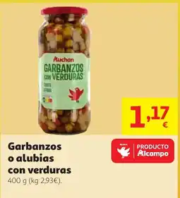 Alcampo Garbanzos o alubias con verduras oferta