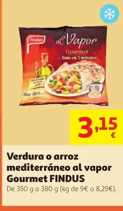Alcampo FINDUS Verdura o arroz mediterráneo al vapor Gourmet oferta