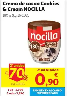 Alcampo NOCILLA Crema de cacao Cookies & Cream oferta