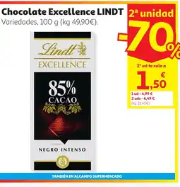 Alcampo LINDT Chocolate Excellence oferta