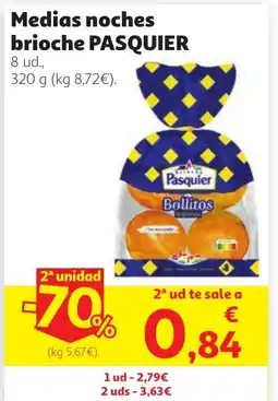 Alcampo PASQUIER Medias noches brioche oferta