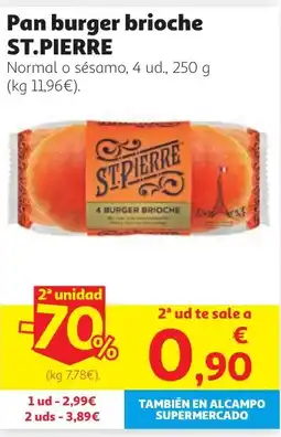 Alcampo ST.PIERRE Pan burger brioche oferta
