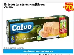 Alcampo CALVO En todos los atunes y mejillones oferta