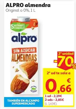 Alcampo ALPRO almendra oferta