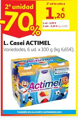 Alcampo ACTIMEL L. Casei oferta