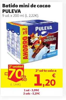 Alcampo PULEVA Batido mini de cacao oferta