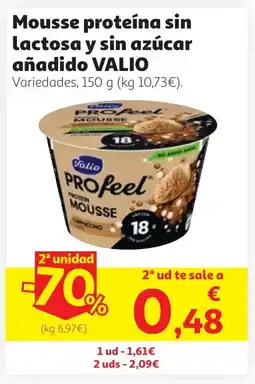 Alcampo VALIO Mousse proteína sin lactosa y sin azúcar añadido oferta