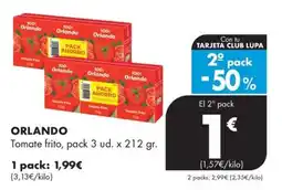 Supermercados Lupa Orlando tomate frito oferta