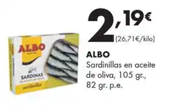 Supermercados Lupa Albo sardinillas en aceite de oliva oferta