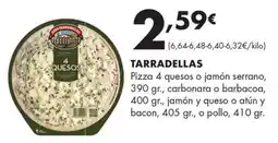 Supermercados Lupa Tarradellas pizza 4 quesos o jamón serrano oferta