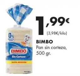 Supermercados Lupa Bimbo pan sin corteza oferta