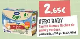 Supermercados Lupa Hero baby tarrito buenas noches de pollo y verdura oferta