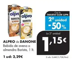 Supermercados Lupa Alpro bebida de avena o almendra Barista oferta