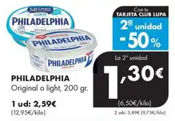 Supermercados Lupa philadelphia original o light oferta