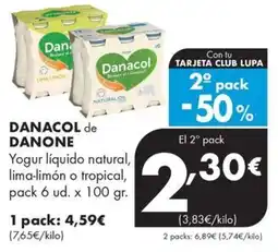 Supermercados Lupa Danacol de Danone oferta