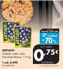 Supermercados Lupa Artiach galletas wafer cube chocolate blanco oferta