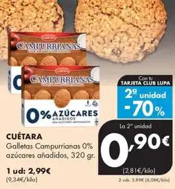 Supermercados Lupa Cuétara Galletas Campurrianas oferta