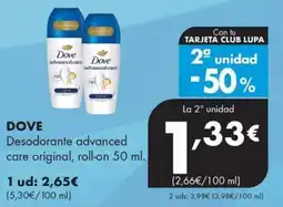 Supermercados Lupa Dove desodorante advanced care original oferta