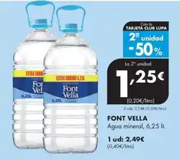 Supermercados Lupa Font Vella Agua mineral oferta