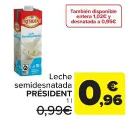 Carrefour Leche semidesnatada PRÉSIDENT oferta