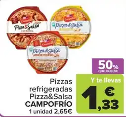 Carrefour Campo Frío pizzas refrigeradas pizza&salsa oferta