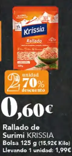 Gadis Rallado de Surimi KRISSIA oferta