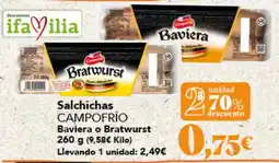 Gadis Campo Frío salchichas Baviera o Bratwurst oferta