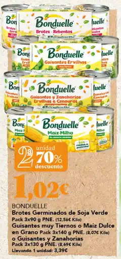 Gadis Bonduelle brotes germinados de soja verde guisantes muy tiernos o maiz dulce en grano guisantes y zanahorias oferta