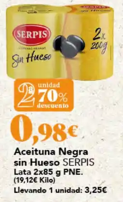 Gadis Serpis aceituna negra sin hueso oferta
