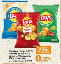 Gadis Lay's patatas fritas al punto de sal sal y vinagre o campesinas oferta