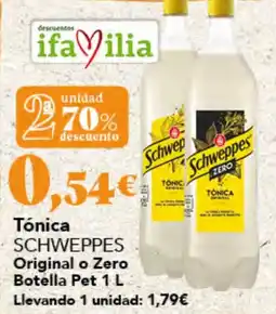 Gadis Schweppes Tónica Original o Zero oferta