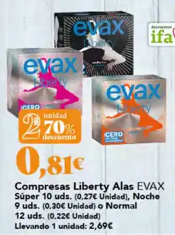 Gadis evax compresas liberty alas oferta